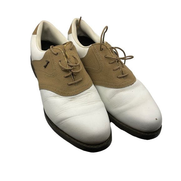 Lady Fairway Woman"s Size 9 Tan/White Leather Golf Shoes‎ - Picture 1 of 13